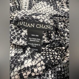 Julian Chang Vintage Silk Snake Print Maxi Dress NWOT